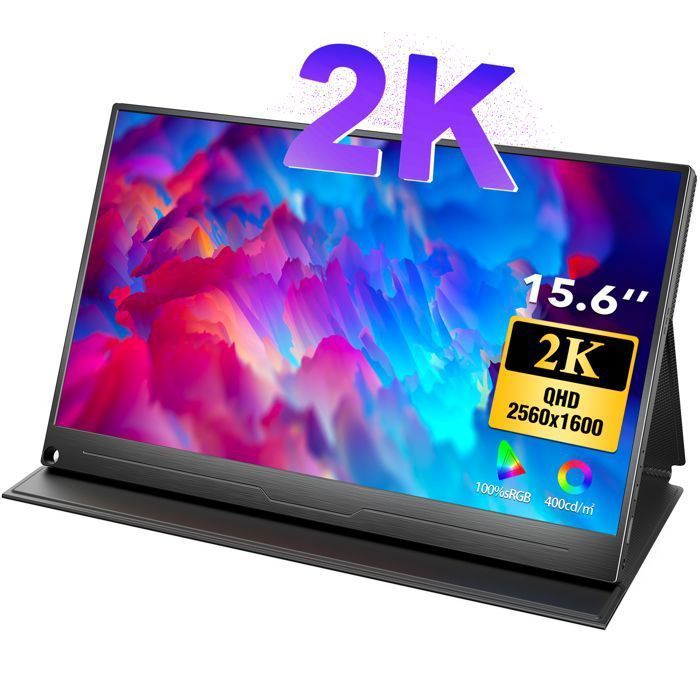 Monitor portatile UPERFECT da 16 pollici, 2560*1600 2K, rapporto di contrasto 1500:1 | luminosità 400 cd/m² | compatibile al 100% con VESA sRGB