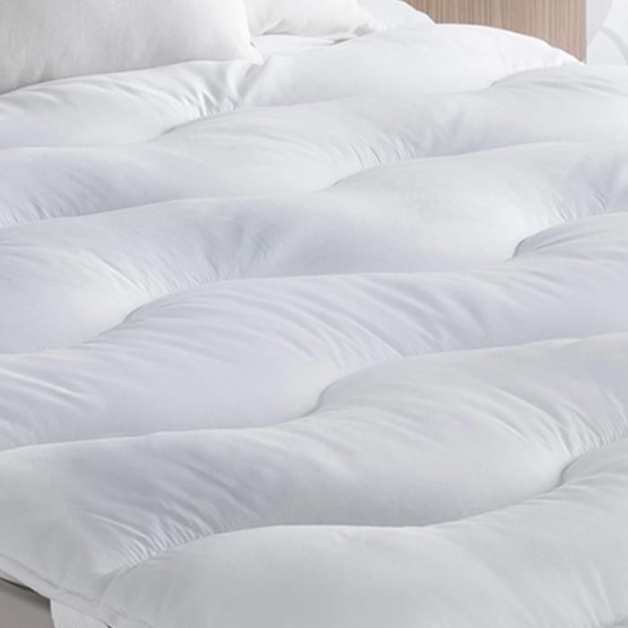 Cubrecolchón IDMARKET 140x190 cm EDA, grueso y suave con costuras onduladas, 600 g