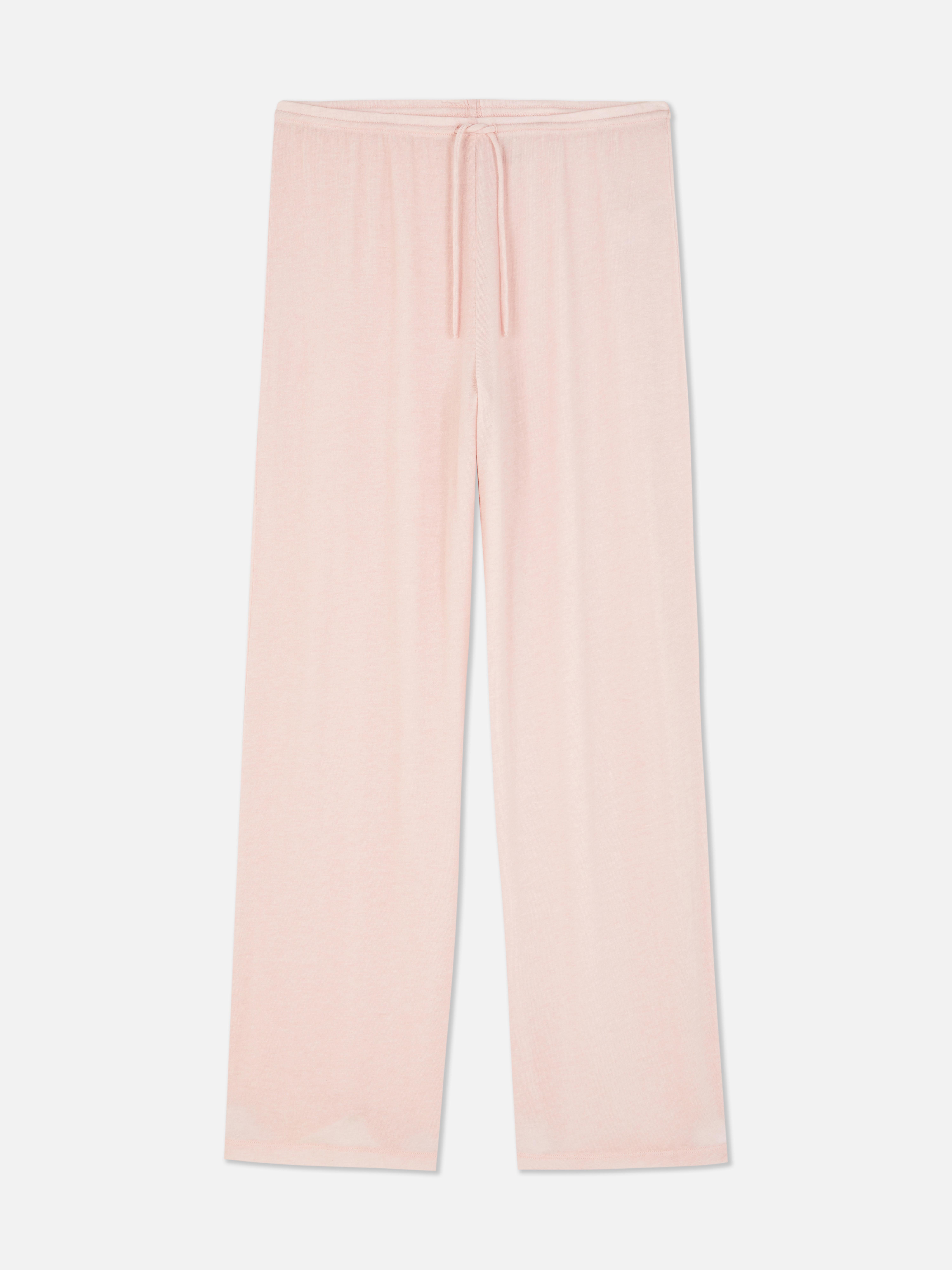 Feingestrickte Pyjamahose mit weitem Bein. Feingestrickte Pyjamahose mit weitem Bein und dezentem Kordelzug.