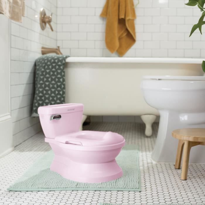 INGENUITY minitoilet voor meisjes met ingebouwde toiletbrilverkleiner en muzikale spoelfunctie.
