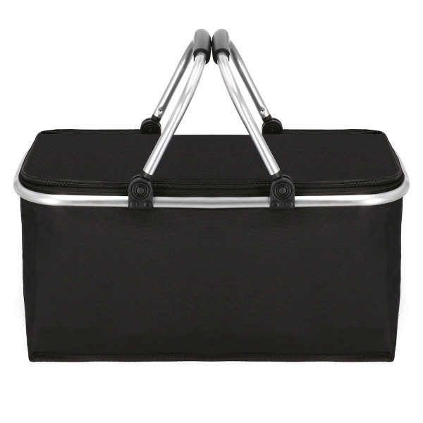 Torba termiczna 47x28x23 cm kosz termiczny piknikowy na jedzenie czarny