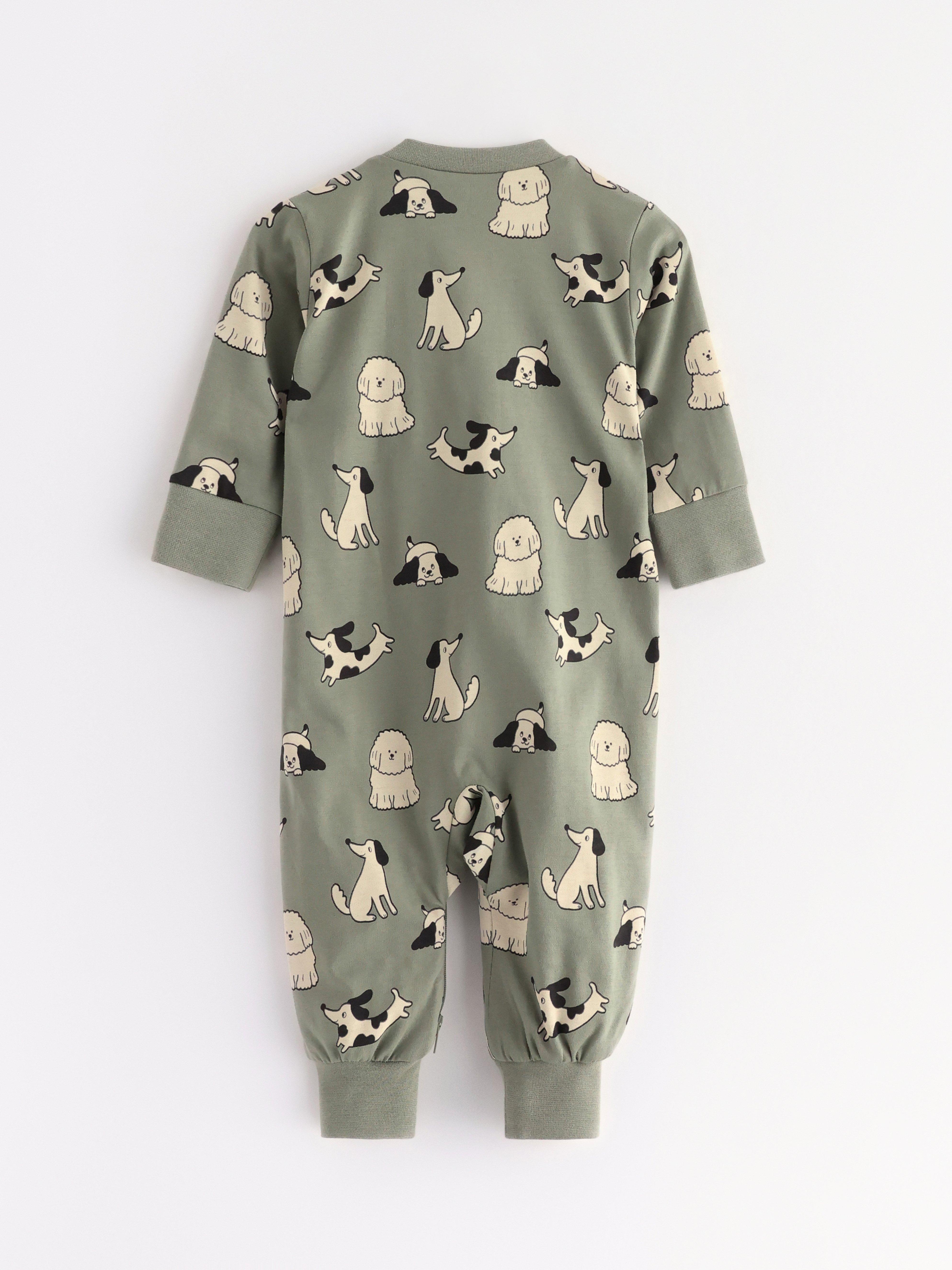 Pijama verde-acinzentado