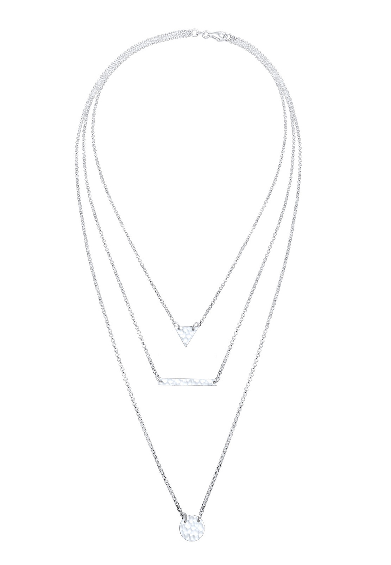 Elli Femme Triangle Géo Trois Couches - (925/1000) Argent