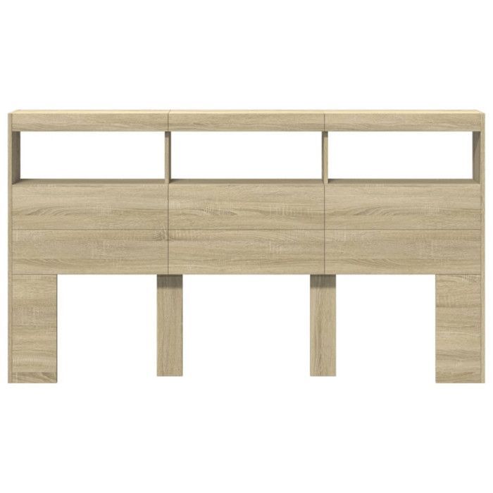 cabecero de armario vidaXL con LED, cabecero con compartimento, mueble de almacenamiento para dormitorio, accesorio 839212