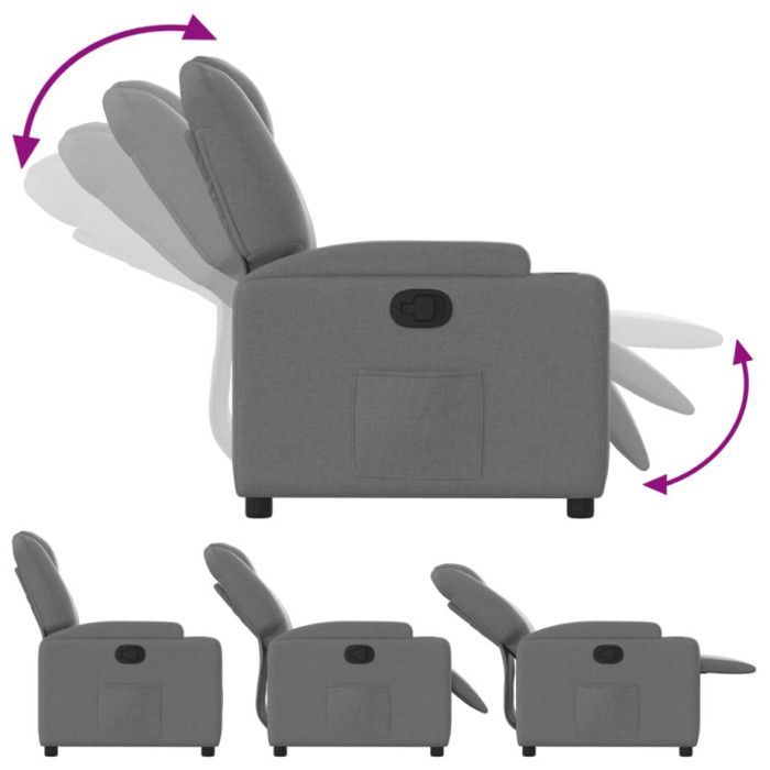 Sillón reclinable vidaXL, silla de relajación con respaldo, asiento con reposabrazos acolchados para sala de estar, moderno, 372366