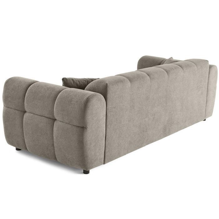 Ray – 3-Sitzer-Sofa mit gerader Sitzfläche in strukturiertem Stoff – Grau