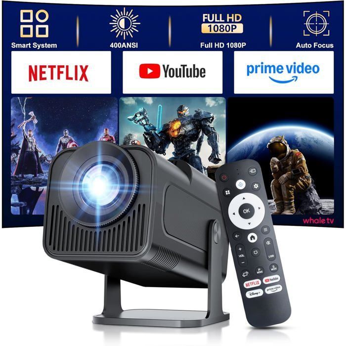 Mini Vidéoprojecteur,Compatible Avec Netflix,Supporte 4K Android 13,Smart Projector Portable 5G Wifi 6 Bt 5.3, Mini Projecte[XV37]
