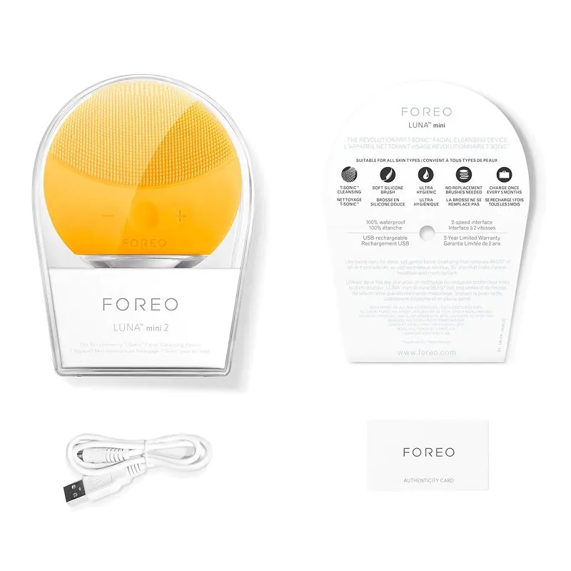 Foreo Luna Mini 2 Szczoteczka soniczna do mycia twarzy, Sunflower Yellow