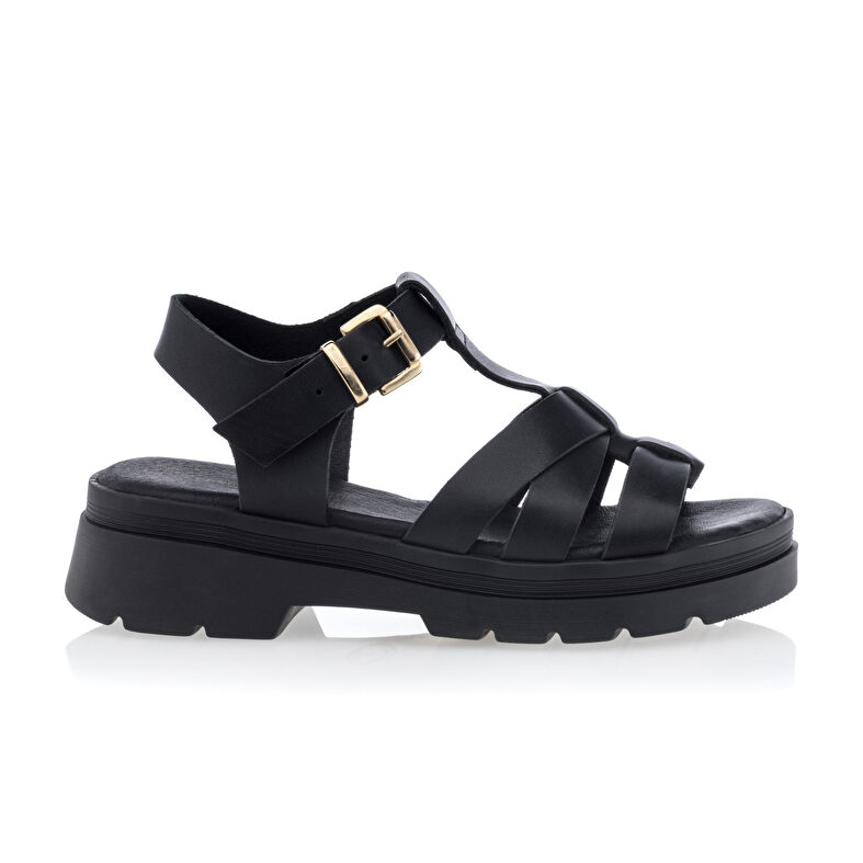 Sandalias negras para mujer / Zapatos de punta abierta
