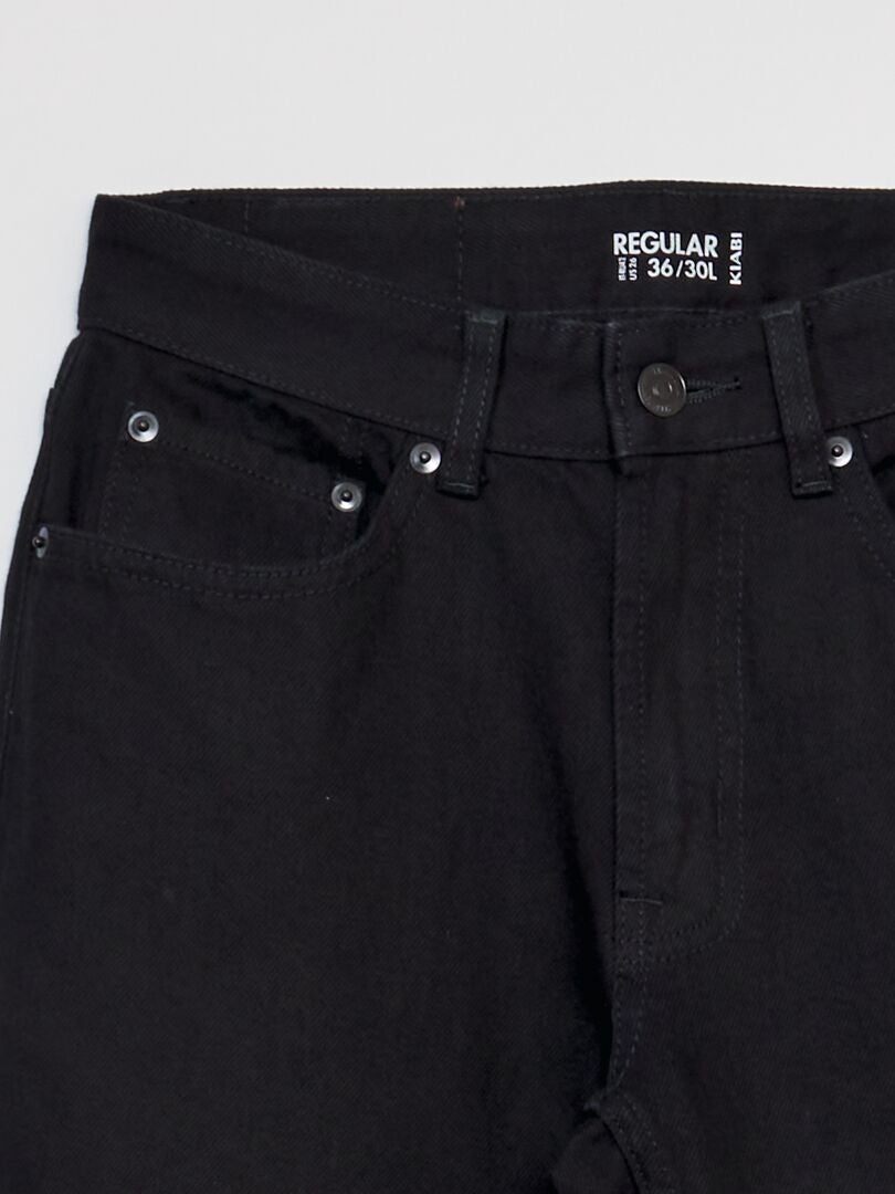 Calça jeans reta com 5 bolsos - L30 - PRETA