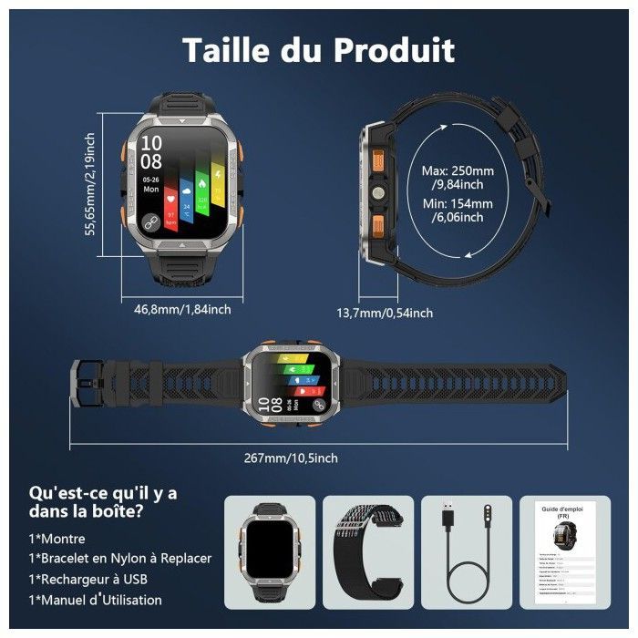 Smartwatch Blackview W80pro, navigazione GPS, chat GPT, 900 mAh, 1,91”, chiamate Bluetooth, analisi della salute, oltre 100 modalità sportive, color kaki