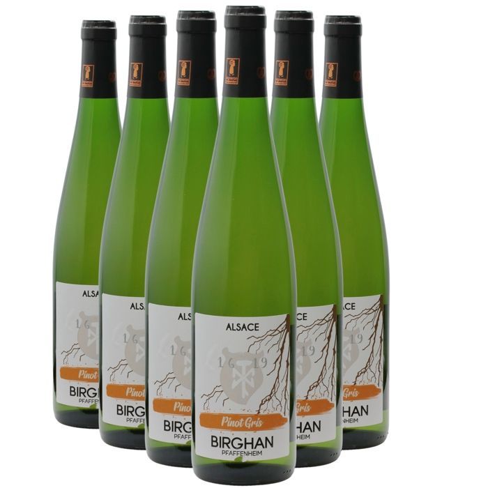 Birghan Alsace Pinot Gris 2022 - Vin Blanc d' Alsace (6x75cl) BIO