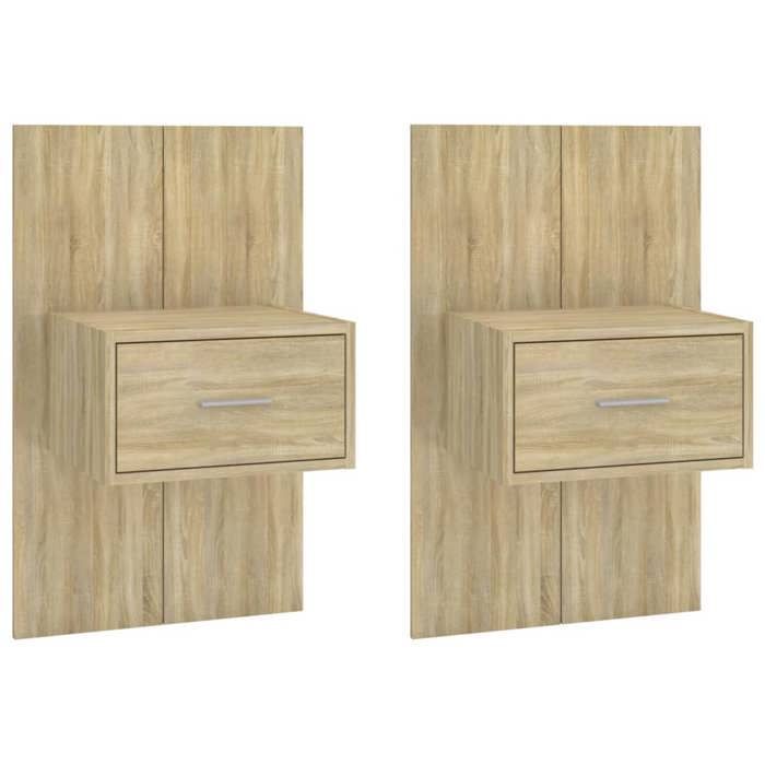 vidaXL Tables de chevet murales 2 pcs Chêne sonoma 810978