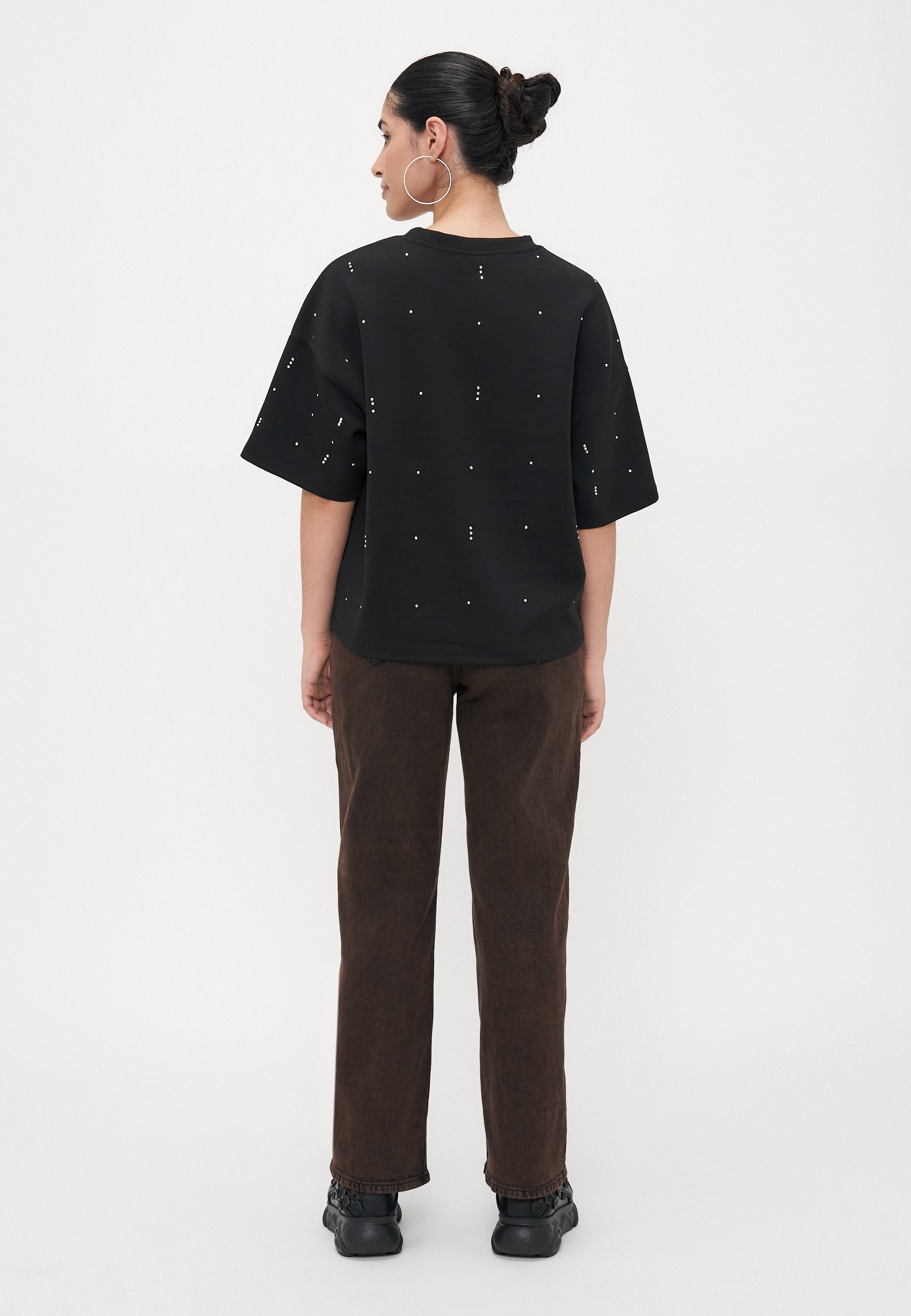 ONLY Petite ONLEDEL SPARKLE - T-shirt met print - zwart