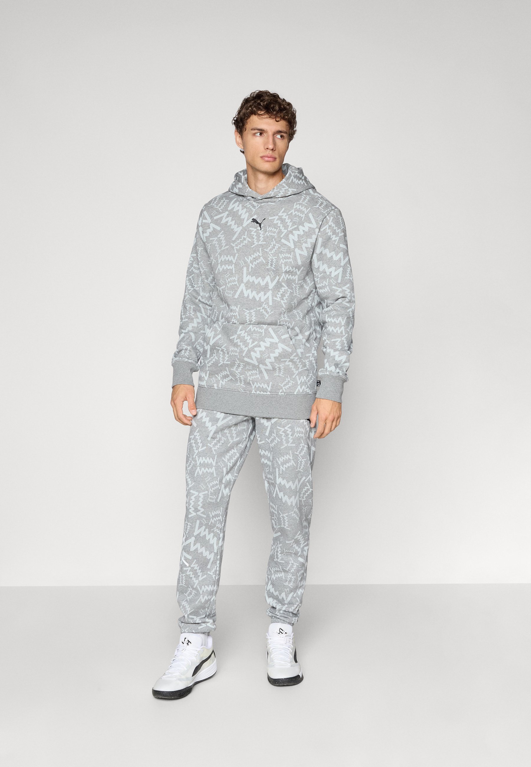 Pantaloni Puma TEAMJAWS POST GAME - Pantaloni da tuta - grigio medio mélange