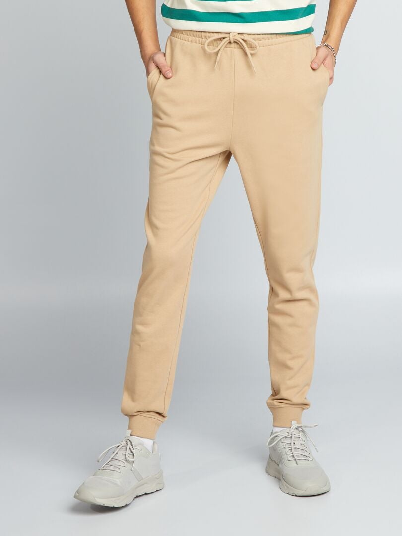 Effen joggingbroek in basic kleur - BEIGE
