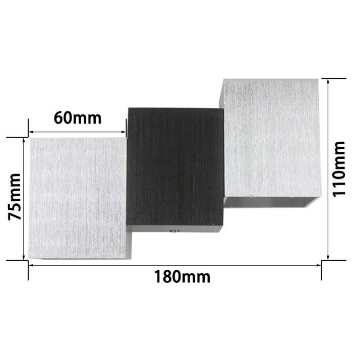 Aplique de pared exterior - Moderno - LED de 6W - Blanco cálido 3000K - Aluminio duradero