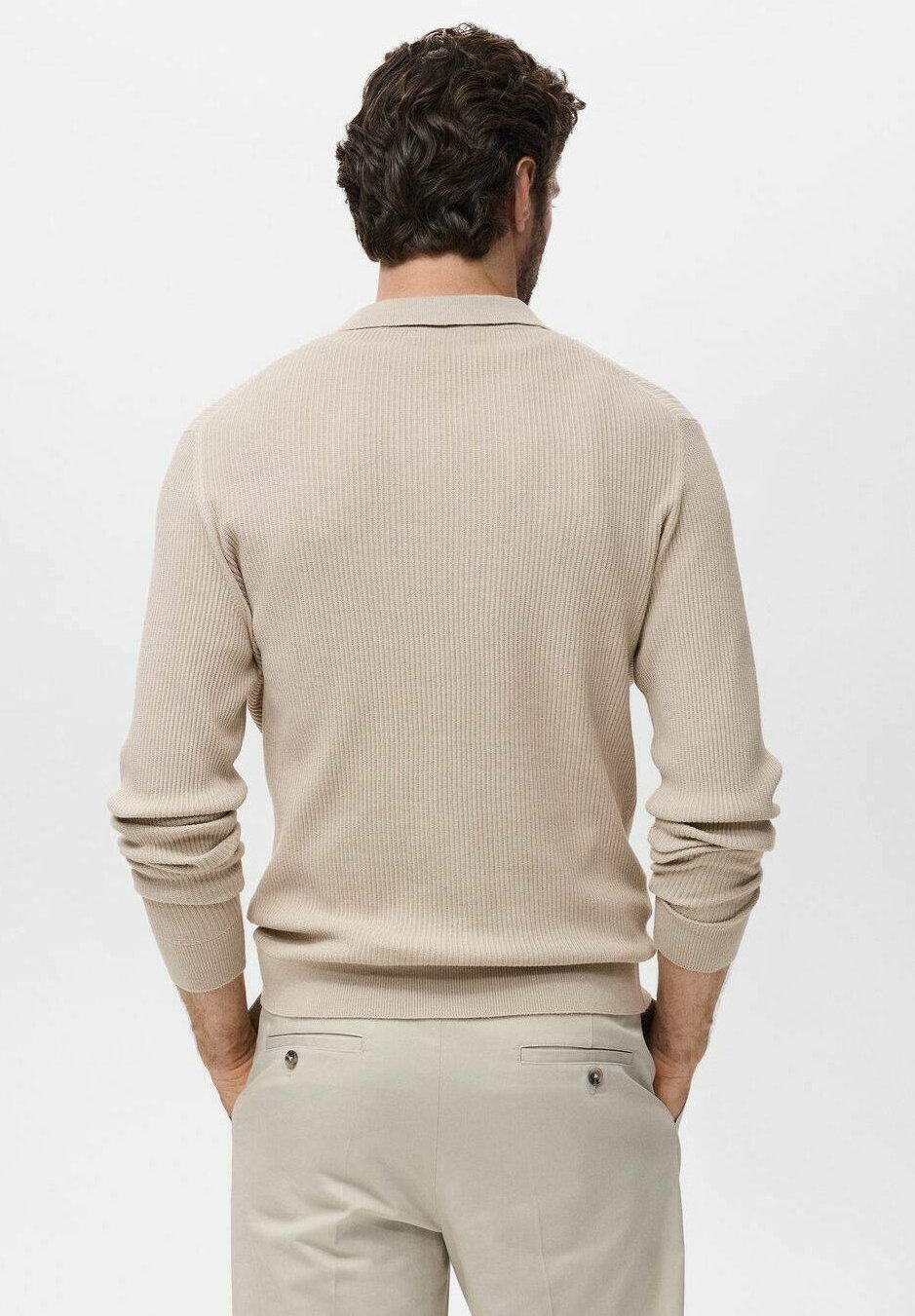 Mango top met lange mouwen - beige