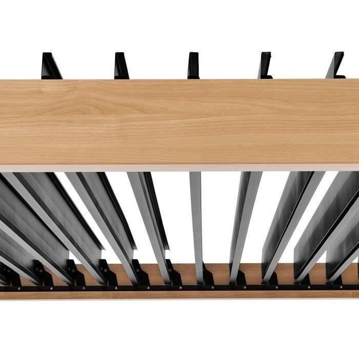 Pergola bioclimatique - GAYA - Structure en aluminium et en acier - Aspect Bois - 3 x 3 m