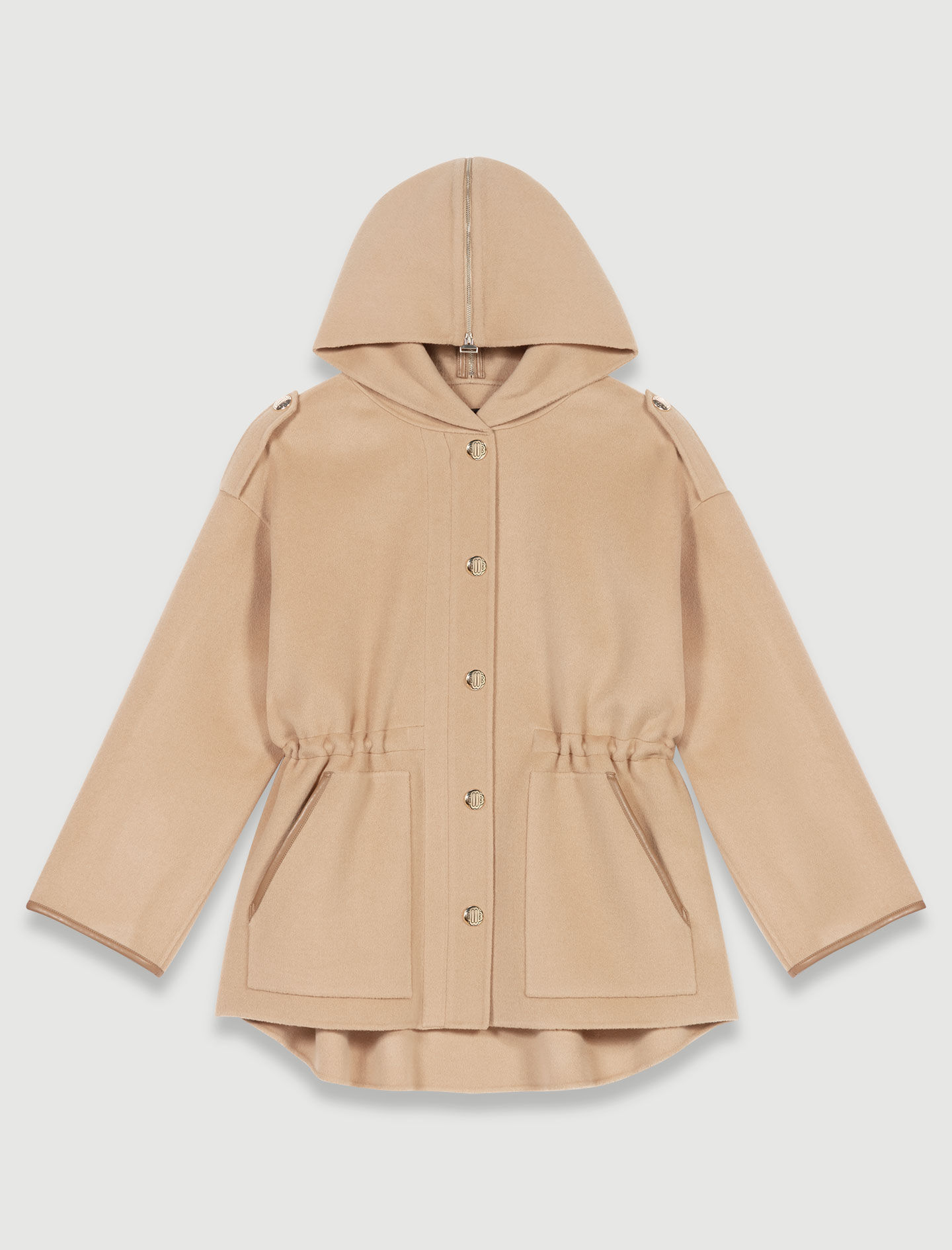Hupullinen takki - Kameli