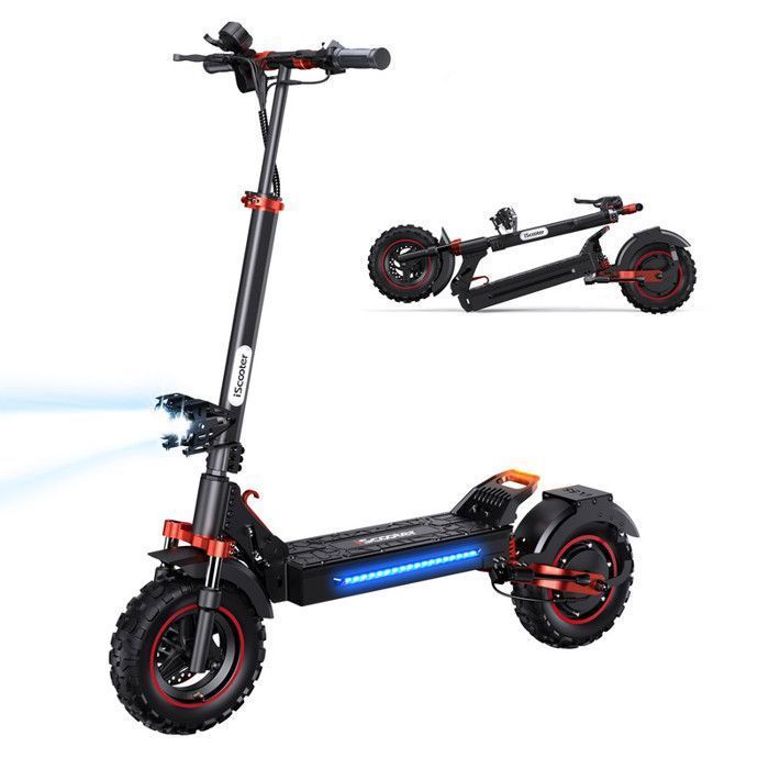 Trottinette Electrique Pliable ISCOOTER iX5S pour Adulte, Autonomie 60KM, Moteur 1000W, Batterie 15Ah, Pneus 11