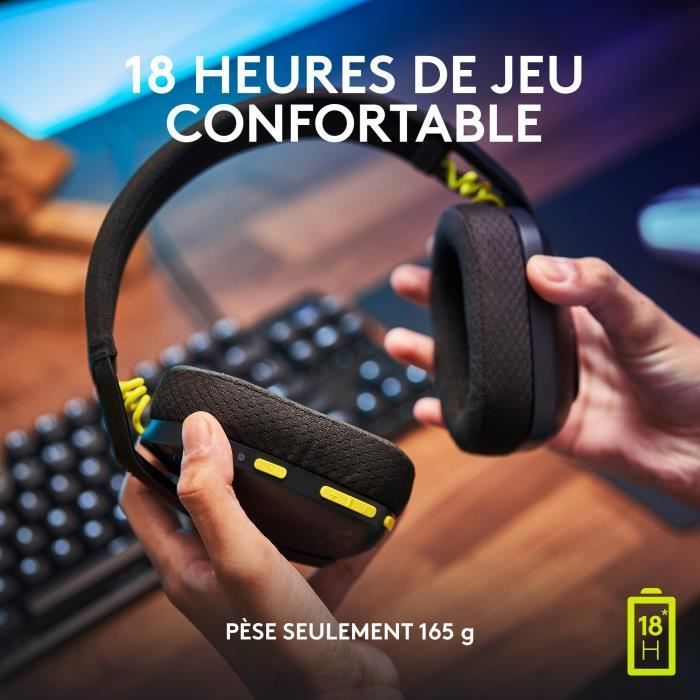 Gaming-headset - trådløst - Logitech G - G435 Lightspeed - svart