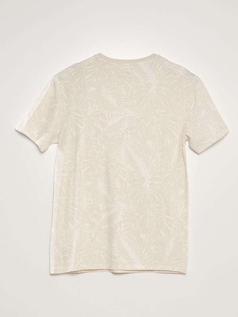 Bedrukt T-shirt - BEIGE