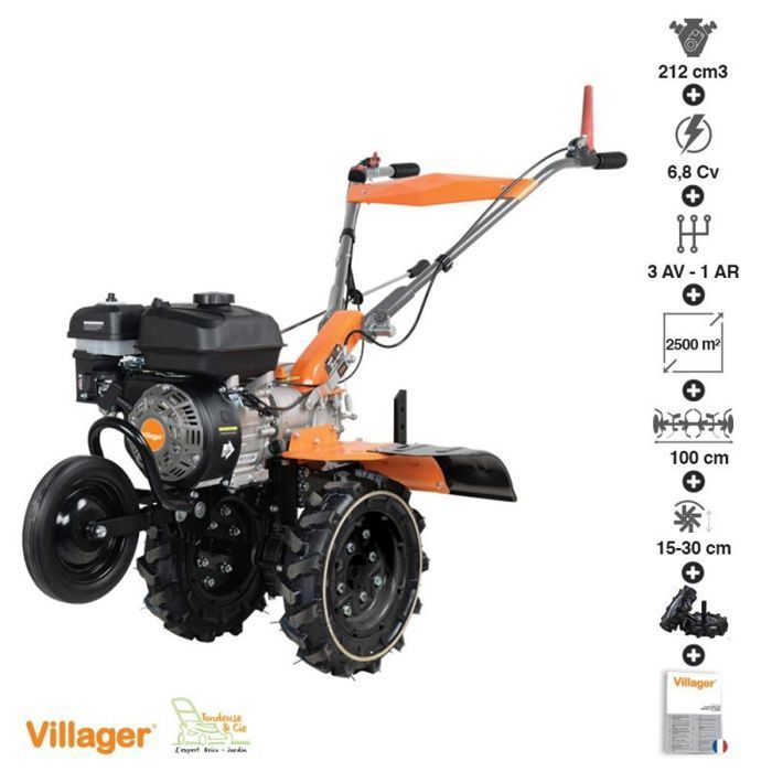VILLAGER VTB 843 Prime Professional 6.8 hp 212 cc 3 velocidades hacia adelante 1 marcha atrás