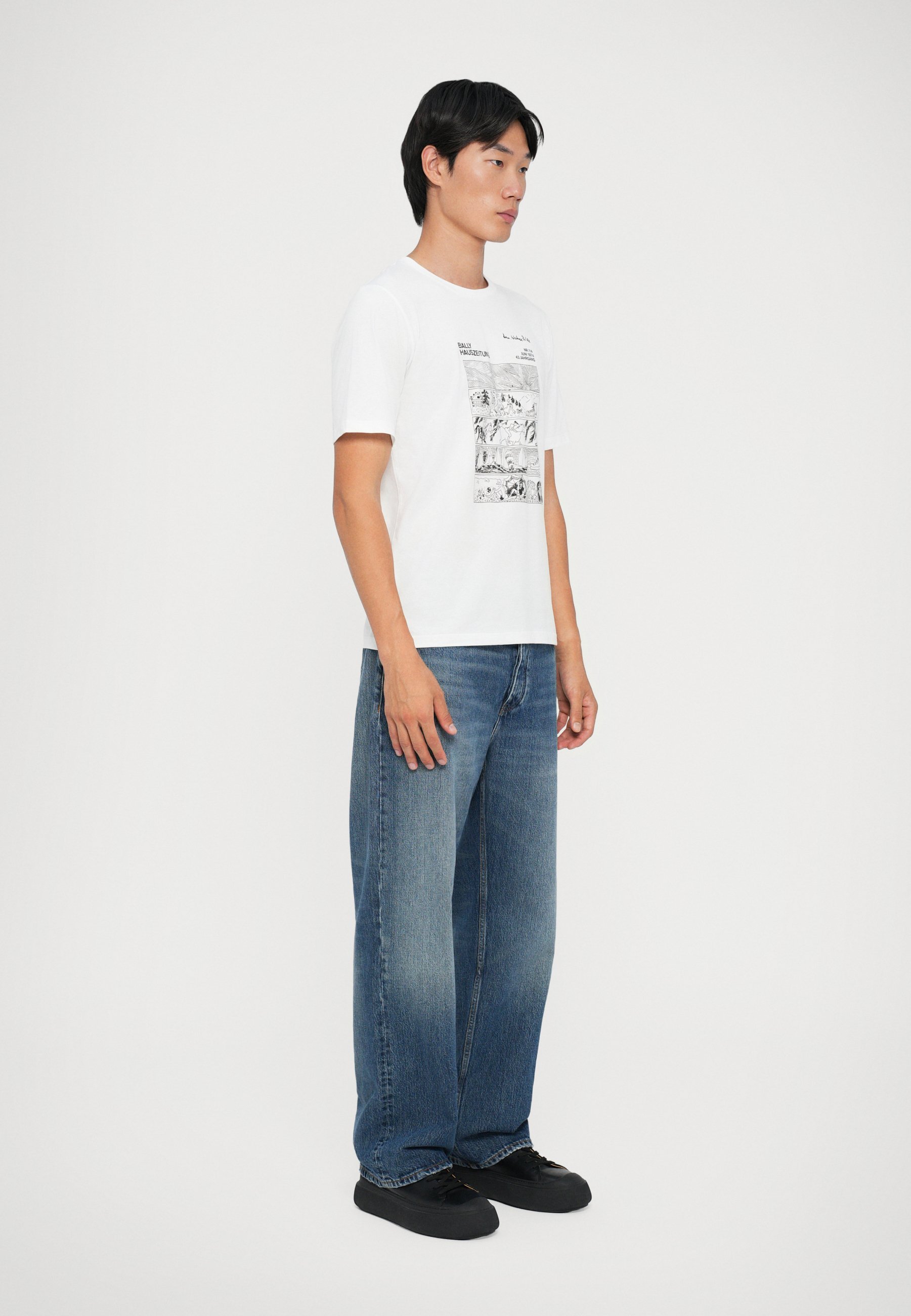 T-shirt Bally Print - bianco/nero