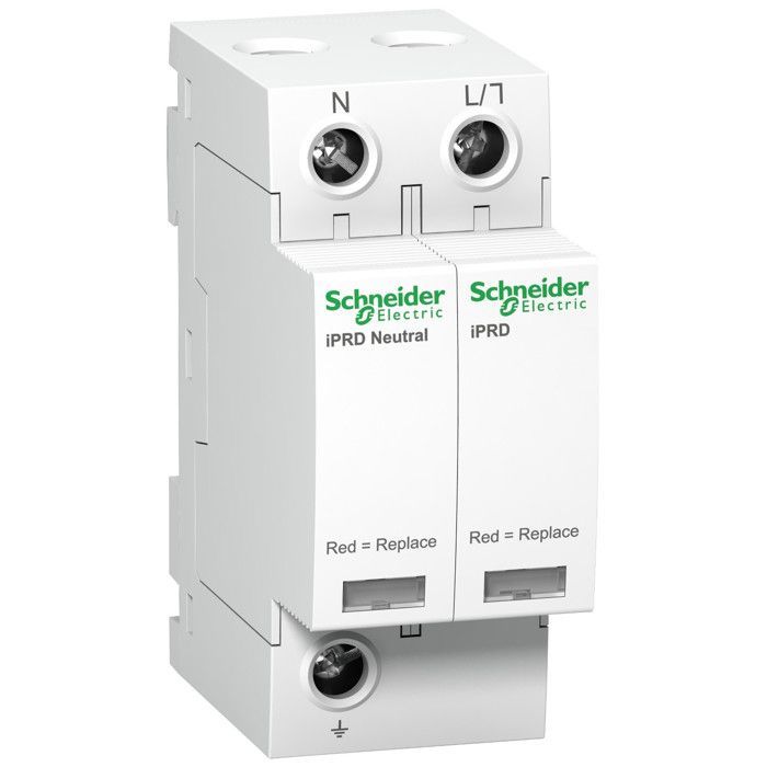 A9l20501 Schneider - Pararrayos de fase-neutro tipo 2 Iprd20r - 20kA - Relé de señalización