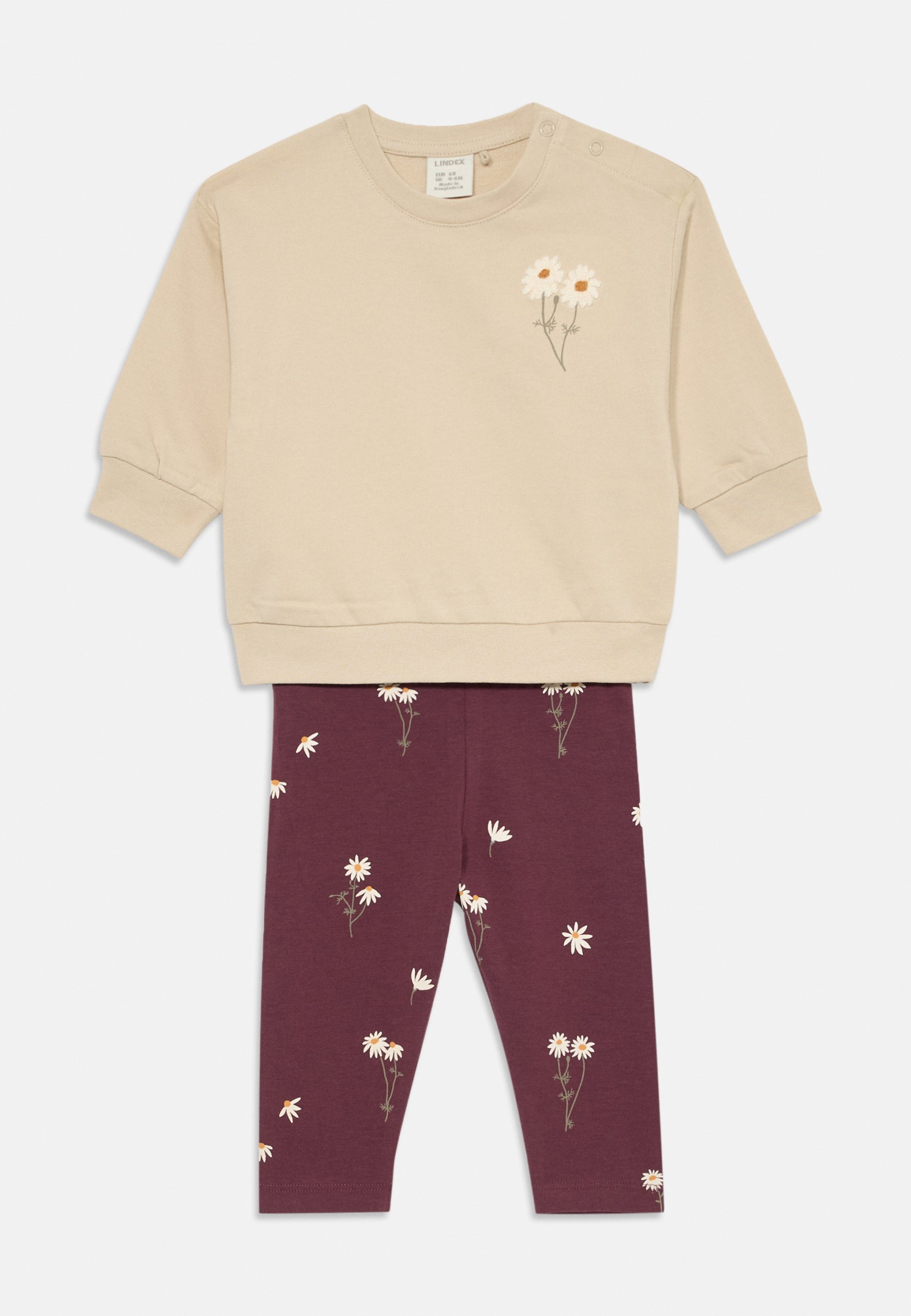 Lindex LEGGINGS MET BORDUURSEL OP DE BORST - Trainingspak - lichtbeige