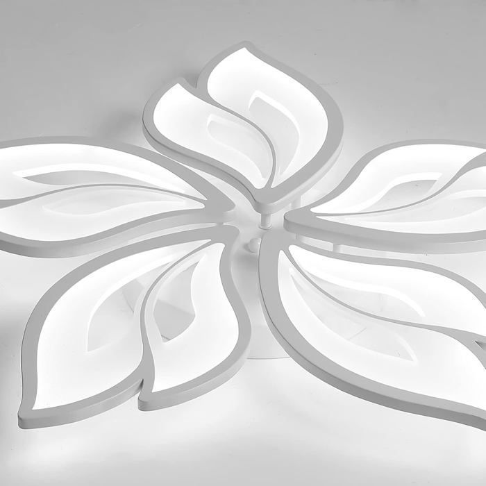 Ganeed Plafonnier,Plafonnier LED moderne à intensité variable, télécommande,acrylique,forme de feuille,Blanc,pour salon,60W,Dia
