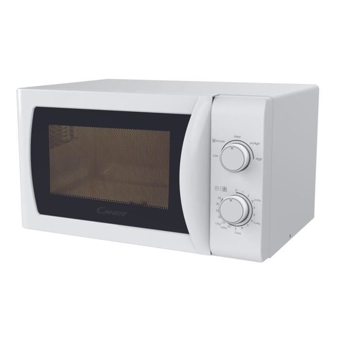 Horno microondas CANDY CMW20SMW - 20 L - 700 W - Puerta mecánica - 5 niveles de potencia - Blanco