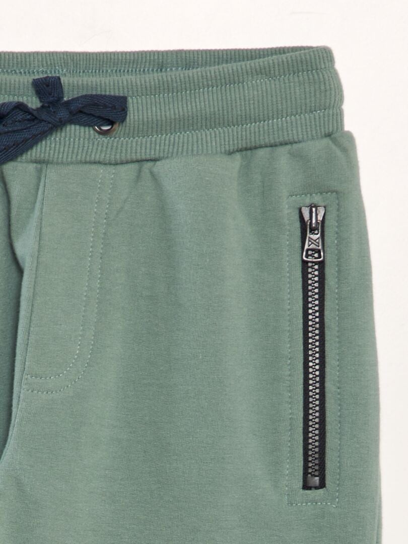 Pantalones deportivos con bolsillos con cremallera - VERDE