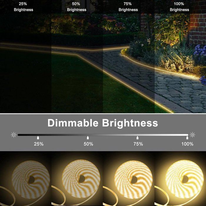 Tiras de luces LED solares para exteriores - 5 m - 320 LED - 8 modos - Luces solares impermeables para jardín