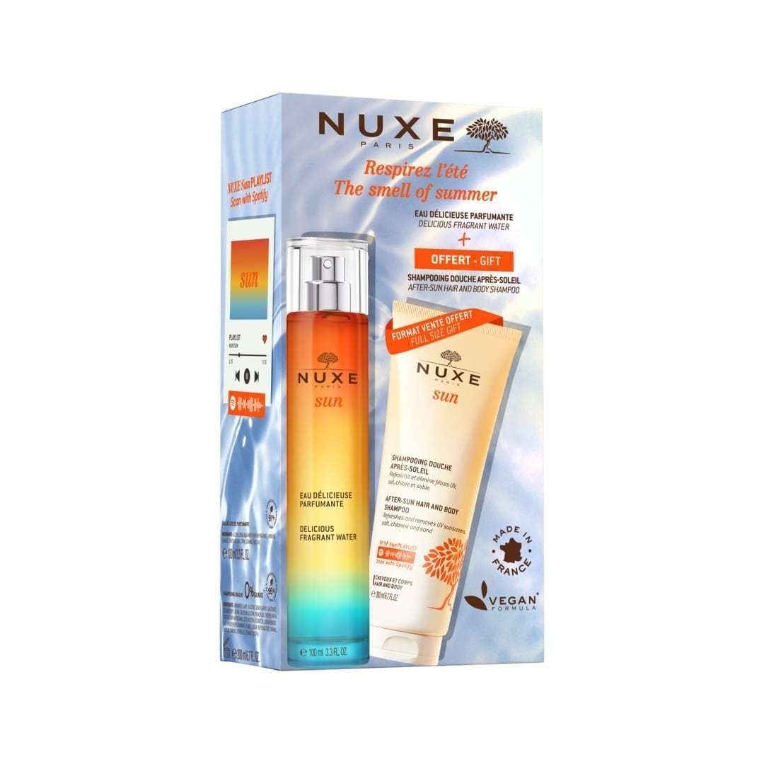 NUXE set za zaštitu od sunca: Mirisna voda „Sun Delicious“ + besplatni šampon za kosu i tijelo – 1 komad