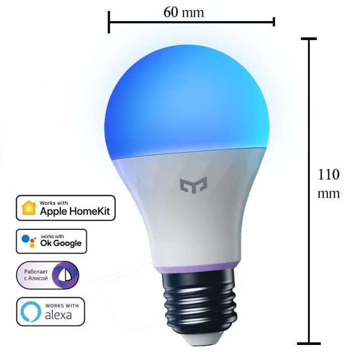 Smart bulb E27 YEELIGHT W4 RGB Gaming Light 8watts 100g 806 lm Razer Chroma Google Home Apple HomeKit