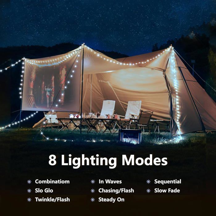 Guirlande Lumineuse Exterieur Solaire,[2pcs] 240LED 24M Guirlande Solaire 8 Modes Fil de Cuivre Étanche Décoration Guirlande Blanc