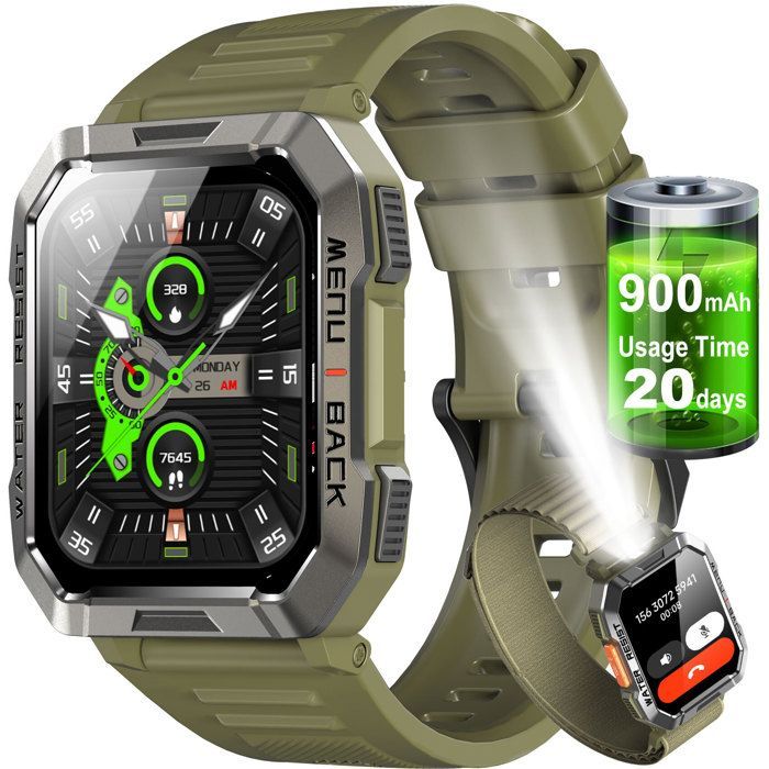 Smartwatch militare da uomo Blackview, display HD da 2,01
