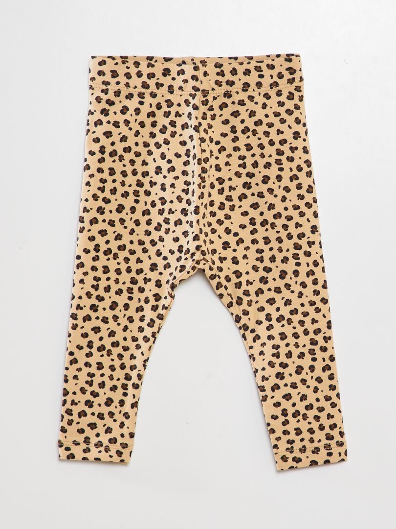 Milieuvriendelijke lange leggings - BEIGE