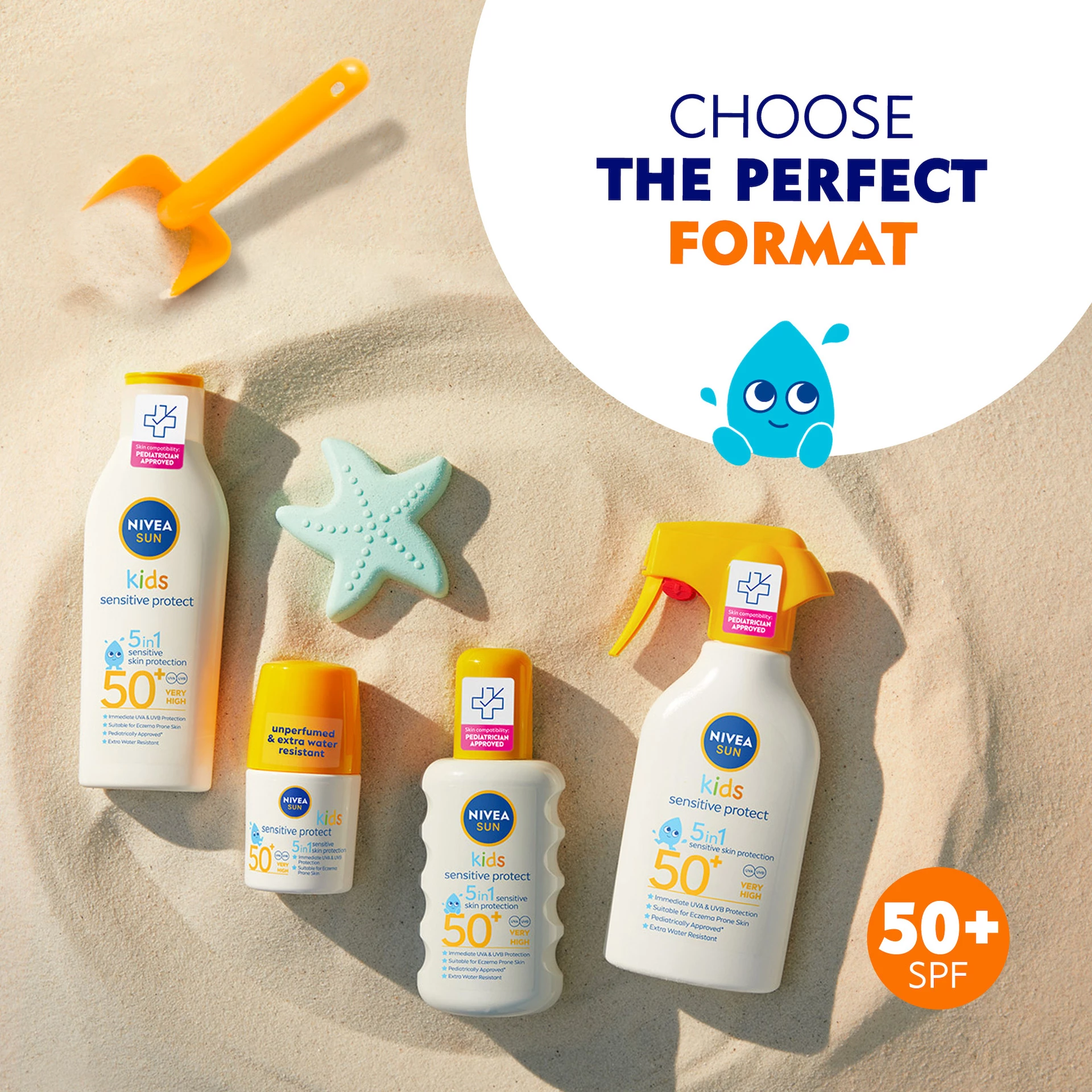 NIVEA Sun Kids Sensitive Protect & Play testápoló SPF50+ 200 ml