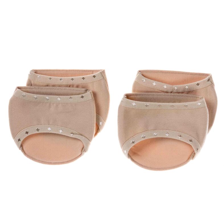 Women's Beige Cotton Half Foot Protector - One Size
