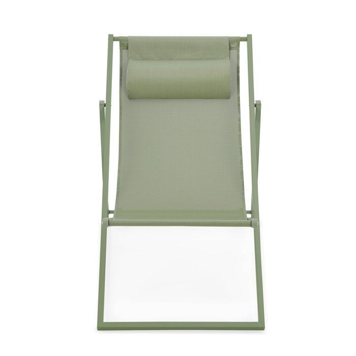 PAROS ligstoel - Stalen frame - B 63 x D 104 x H 97 cm - Khaki groen