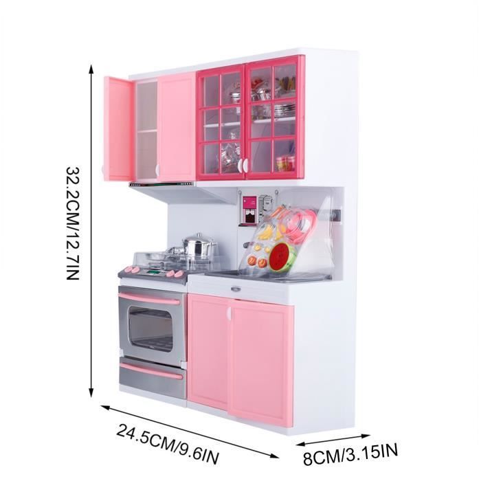 Jouet de cuisine pour enfant - OMABETA - Mini Set avec four, lave-vaisselle et ustensiles - Rose