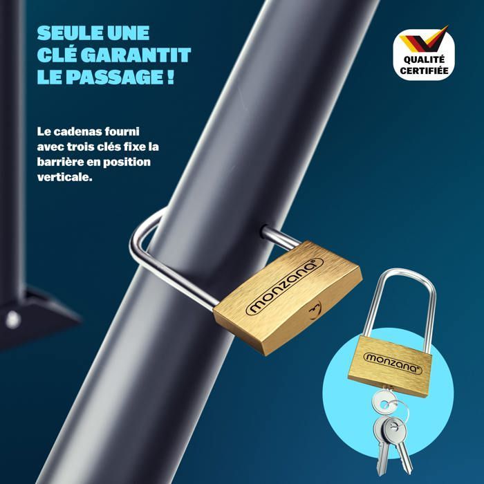 MONZANA® Barriera di parcheggio pieghevole 80x47x44 cm Barriera di parcheggio con lucchetto - Dissuasore di arresto ancorato a terra per auto