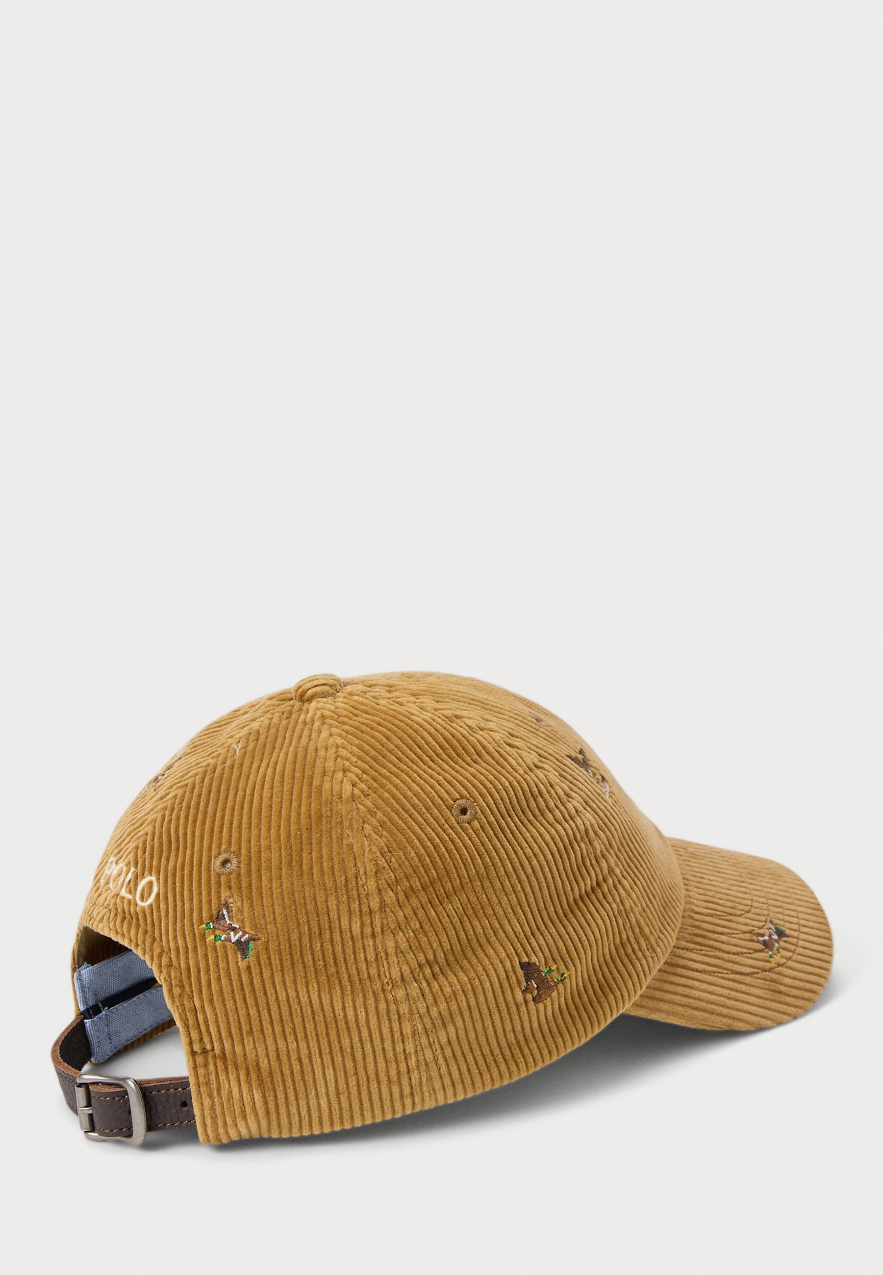 Polo Ralph Lauren corduroy baseballpet met eendenborduurwerk, unisex - pet - goudbruin