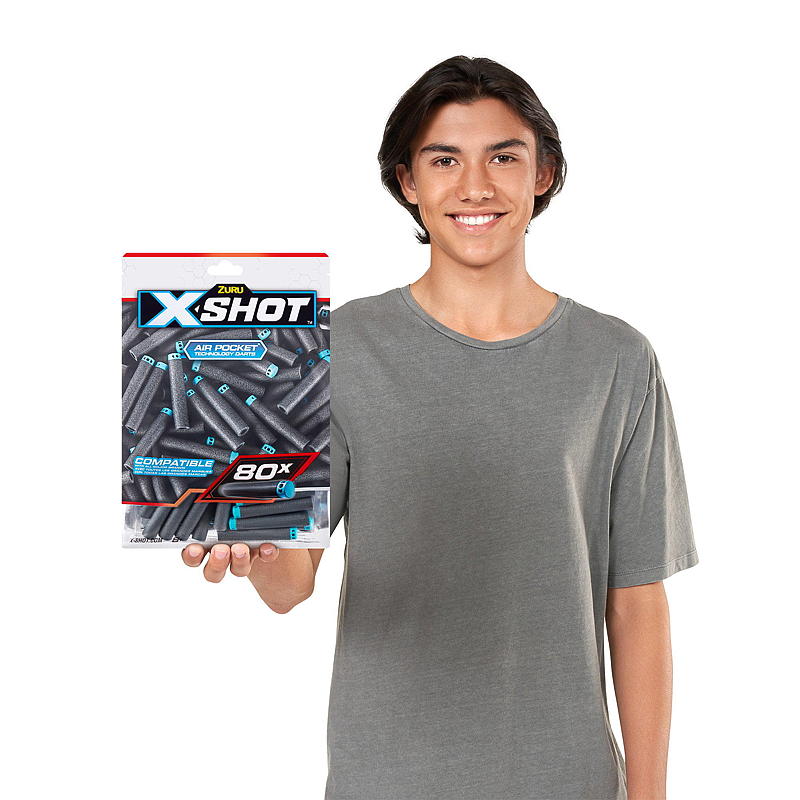 X-Shot dartpijlen, verpakking van 80 stuks, X-shot