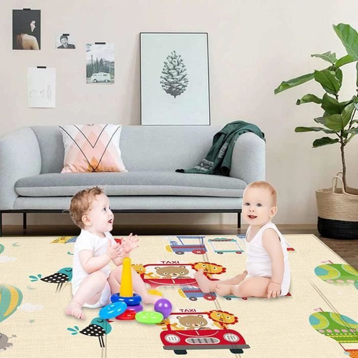 Safe, waterproof, foldable, thick foam play mat for babies, suitable for indoor, outdoor, and travel use.