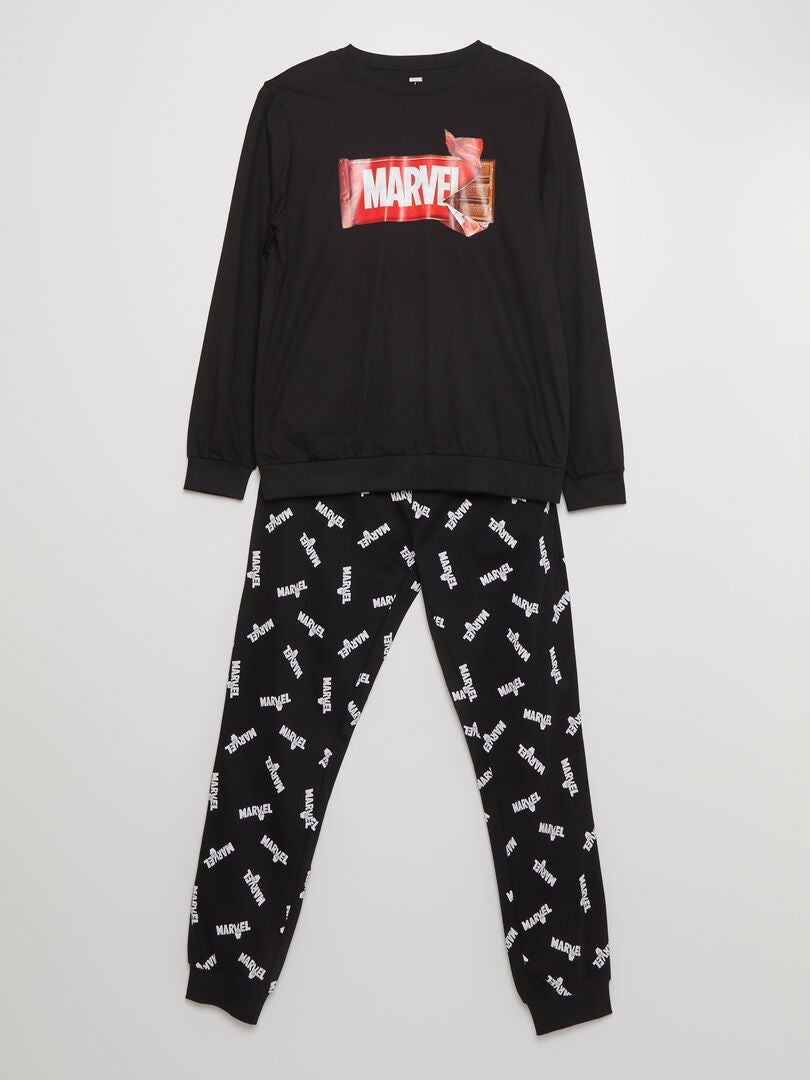 Marvel lange pyjama - 2-delig - zwart