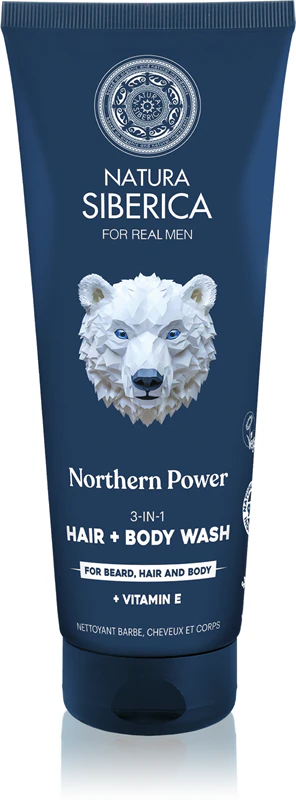 Gel de limpeza para cabelo, barba e corpo Natura Siberica Arctic Wild Northern Power